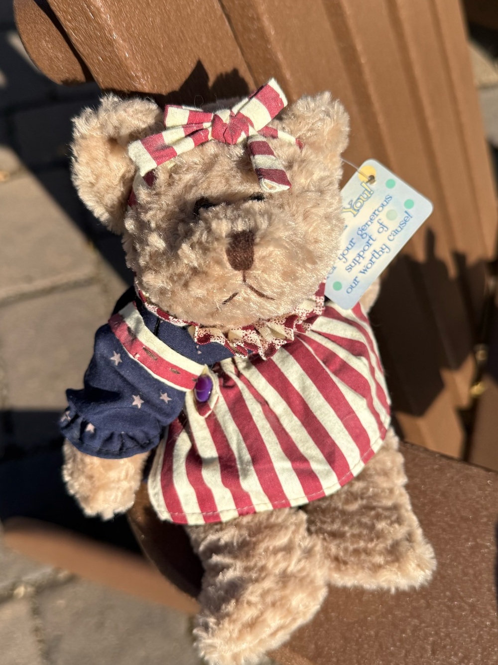 Vintage Plushland/Russ "Martha" Patriotic Teddy Bear – Americana Style with Tags